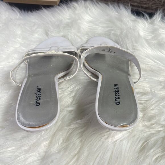 Dressbarn Ladies Elise White Slide on Heel Sandals, Size 7M - Picture 4 of 8
